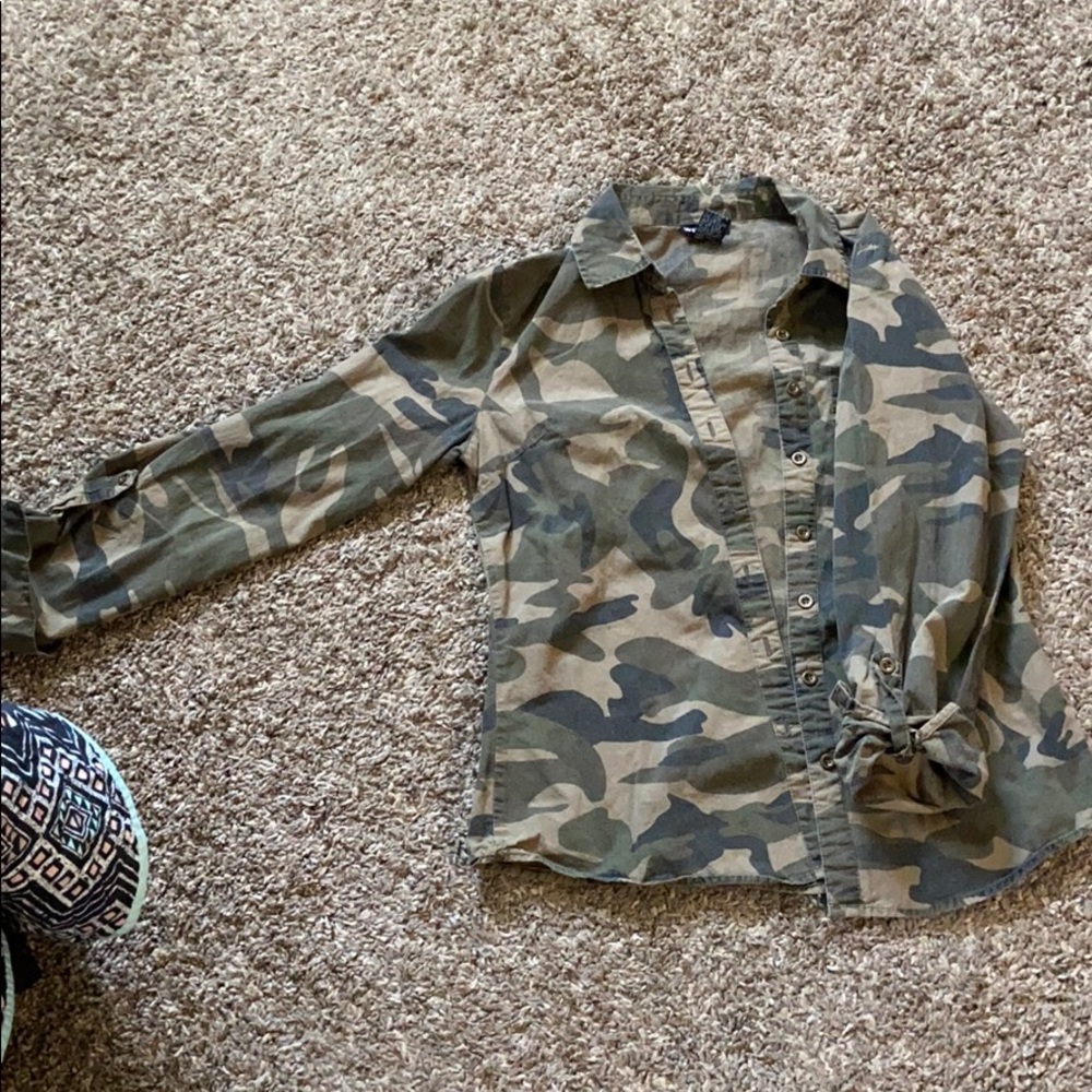 Camo button up